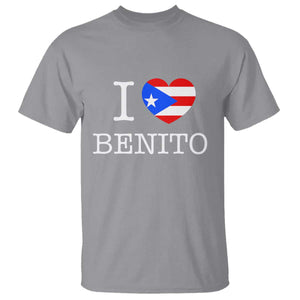 I Love Benito Puerto Rico Flag Heart T Shirt Boricua Music Fan Game Day Everyday TS02 Sport Gray Print Your Wear
