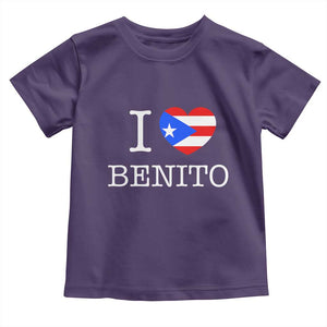 I Love Benito Puerto Rico Flag Heart Toddler T Shirt Boricua Music Fan Game Day Everyday TS02 Purple Print Your Wear