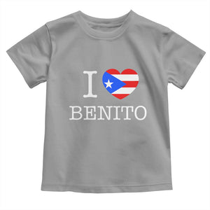 I Love Benito Puerto Rico Flag Heart Toddler T Shirt Boricua Music Fan Game Day Everyday TS02 Sport Gray Print Your Wear