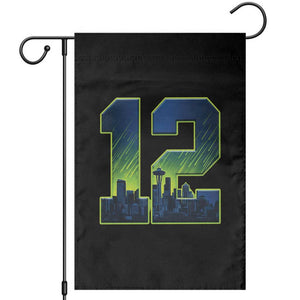 Seattle Skyline Number 12 Graphic Garden Flag Pacific Northwest Emerald City Sports Fan Pride