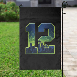 Seattle Skyline Number 12 Graphic Garden Flag Pacific Northwest Emerald City Sports Fan Pride