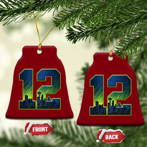 Seattle Skyline Number 12 Graphic Ceramic Ornament Pacific Northwest Emerald City Sports Fan Pride
