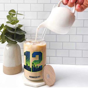 Seattle Skyline Number 12 Graphic Glass Can Pacific Northwest Emerald City Sports Fan Pride