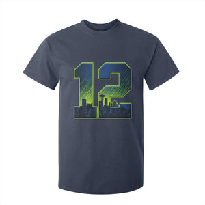 Seattle Skyline Number 12 Graphic T Shirt For Kid Pacific Northwest Emerald City Sports Fan Pride