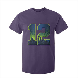 Seattle Skyline Number 12 Graphic T Shirt For Kid Pacific Northwest Emerald City Sports Fan Pride