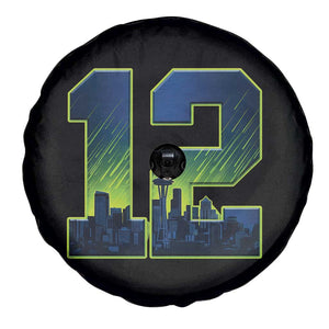 Seattle Skyline Number 12 Graphic Spare Tire Cover Pacific Northwest Emerald City Sports Fan Pride