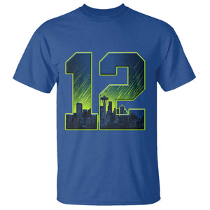 Seattle Skyline Number 12 Graphic T Shirt Pacific Northwest Emerald City Sports Fan Pride