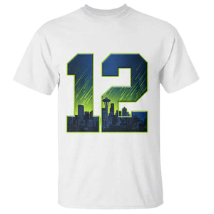 Seattle Skyline Number 12 Graphic T Shirt Pacific Northwest Emerald City Sports Fan Pride