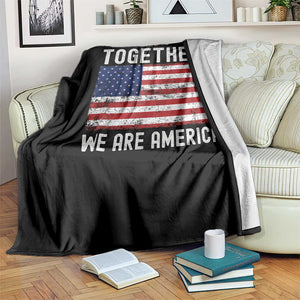 Together We Are America Vintage Football Throw Blanket Classic Patriotic Sports Bunny Inspirational Quote TS02 Print Your Wear