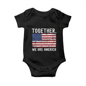 Together We Are America Vintage Football Baby Onesie Classic Patriotic Sports Bunny Inspirational Quote TS02 Black Print Your Wear