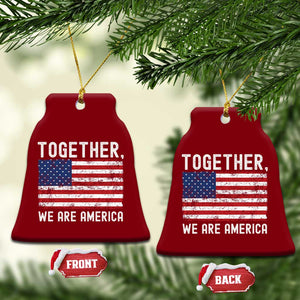 Together We Are America Vintage Football Ceramic Ornament Classic Patriotic Sports Bunny Inspirational Quote TS02 Print Your Wear
