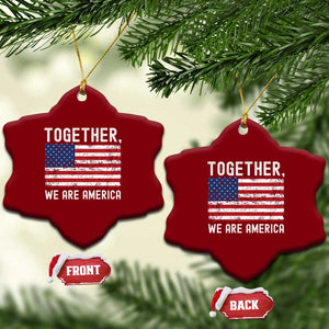 Together We Are America Vintage Football Ceramic Ornament Classic Patriotic Sports Bunny Inspirational Quote TS02 Print Your Wear