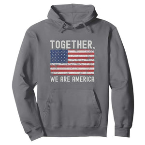 Together We Are America Vintage Football Hoodie Classic Patriotic Sports Bunny Inspirational Quote TS02 Charcoal Print Your Wear