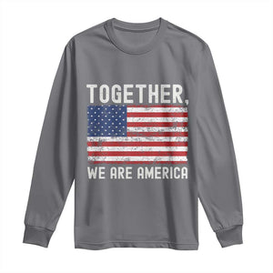 Together We Are America Vintage Football Long Sleeve Shirt Classic Patriotic Sports Bunny Inspirational Quote TS02 Charcoal Print Your Wear