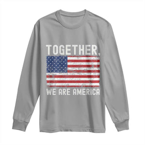 Together We Are America Vintage Football Long Sleeve Shirt Classic Patriotic Sports Bunny Inspirational Quote TS02 Sport Gray Print Your Wear