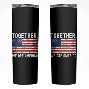 Together We Are America Vintage Football Skinny Tumbler Classic Patriotic Sports Bunny Inspirational Quote TS02 Black Print Your Wear