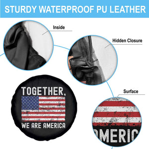 Together We Are America Vintage Football Spare Tire Cover Classic Patriotic Sports Bunny Inspirational Quote TS02 Print Your Wear
