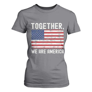 Together We Are America Vintage Football T Shirt For Women Classic Patriotic Sports Bunny Inspirational Quote TS02 Charcoal Print Your Wear