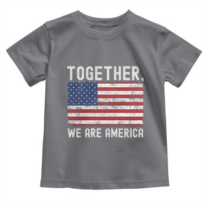 Together We Are America Vintage Football Toddler T Shirt Classic Patriotic Sports Bunny Inspirational Quote TS02 Charcoal Print Your Wear