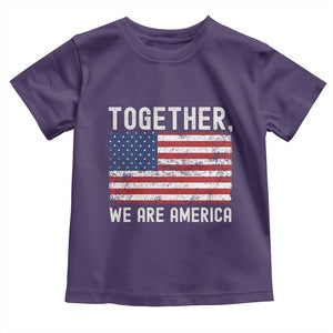 Together We Are America Vintage Football Toddler T Shirt Classic Patriotic Sports Bunny Inspirational Quote TS02 Purple Print Your Wear