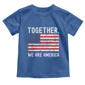 Together We Are America Vintage Football Toddler T Shirt Classic Patriotic Sports Bunny Inspirational Quote TS02 Royal Blue Print Your Wear