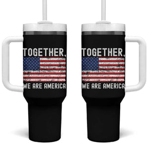Together We Are America Vintage Football Tumbler With Handle Classic Patriotic Sports Bunny Inspirational Quote TS02 One Size: 40 oz Black Print Your Wear