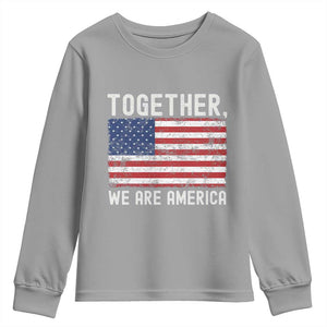 Together We Are America Vintage Football Youth Sweatshirt Classic Patriotic Sports Bunny Inspirational Quote TS02 Sport Gray Print Your Wear