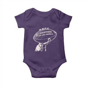 Together We Are America Vintage Football Baby Onesie Patriotic Sports Pride Bunny Inspirational Quote TS02 Purple Print Your Wear