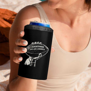 Together We Are America Vintage Football 4 in 1 Can Cooler Tumbler Patriotic Sports Pride Bunny Inspirational Quote TS02 Print Your Wear