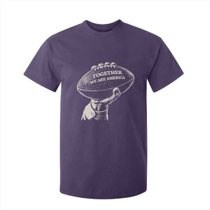 Together We Are America Vintage Football T Shirt For Kid Patriotic Sports Pride Bunny Inspirational Quote TS02 Purple Print Your Wear