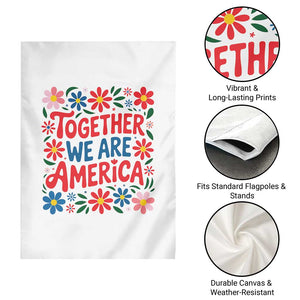 Together We Are America Floral Patriotic Garden Flag Retro Red White and Blue Bunny Inspirational Quote TS02 Print Your Wear