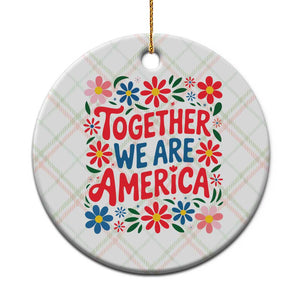 Together We Are America Floral Patriotic Ceramic Ornament Retro Red White and Blue Bunny Inspirational Quote TS02 1pc Christmas Plaid Print Your Wear