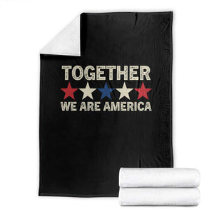 Together We Are America Patriotic Unity Throw Blanket Vintage Red White Blue Stars Bunny Inspirational Quote TS02 Black Print Your Wear