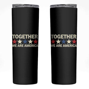 Together We Are America Patriotic Unity Skinny Tumbler Vintage Red White Blue Stars Bunny Inspirational Quote TS02 Black Print Your Wear