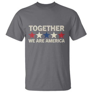 Together We Are America Patriotic Unity T Shirt Vintage Red White Blue Stars Bunny Inspirational Quote TS02 Charcoal Print Your Wear
