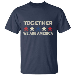 Together We Are America Patriotic Unity T Shirt Vintage Red White Blue Stars Bunny Inspirational Quote TS02 Navy Print Your Wear