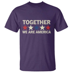 Together We Are America Patriotic Unity T Shirt Vintage Red White Blue Stars Bunny Inspirational Quote TS02 Purple Print Your Wear