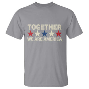 Together We Are America Patriotic Unity T Shirt Vintage Red White Blue Stars Bunny Inspirational Quote TS02 Sport Gray Print Your Wear
