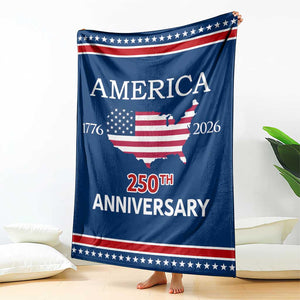 America 250th Anniversary 1776 2026 Patriotic USA Map Throw Blanket 250 Years of Freedom American Flag 4th of July Independence Celebration TS02 Print Your Wear