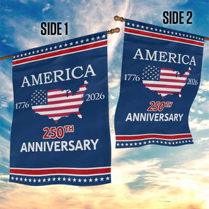 America 250th Anniversary 1776 2026 Patriotic USA Map Garden Flag 250 Years of Freedom American Flag 4th of July Independence Celebration TS02 Print Your Wear