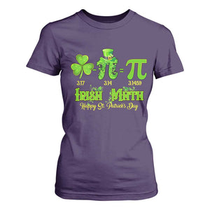Funny Teacher St Patricks Day T Shirt For Women Irish Math 3.14 Pi Shamrock Teacher Happy Day TS02 Purple Print Your Wear