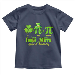 Funny Teacher St Patricks Day Toddler T Shirt Irish Math 3.14 Pi Shamrock Teacher Happy Day TS02 Navy Print Your Wear