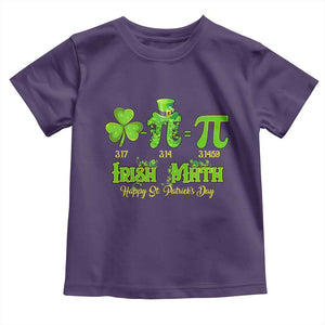Funny Teacher St Patricks Day Toddler T Shirt Irish Math 3.14 Pi Shamrock Teacher Happy Day TS02 Purple Print Your Wear