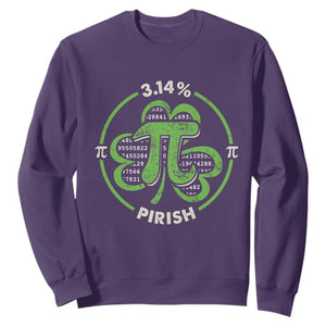 Funny Teacher St Patricks Day Sweatshirt Pi Day 3.14 Irish Funny Pirish Math Number Pi TS02 Purple Print Your Wear