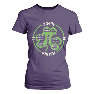 Funny Teacher St Patricks Day T Shirt For Women Pi Day 3.14 Irish Funny Pirish Math Number Pi TS02 Purple Print Your Wear