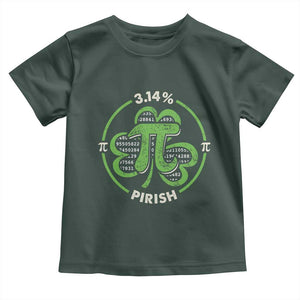 Funny Teacher St Patricks Day Toddler T Shirt Pi Day 3.14 Irish Funny Pirish Math Number Pi TS02 Dark Forest Green Print Your Wear