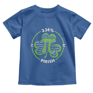 Funny Teacher St Patricks Day Toddler T Shirt Pi Day 3.14 Irish Funny Pirish Math Number Pi TS02 Royal Blue Print Your Wear