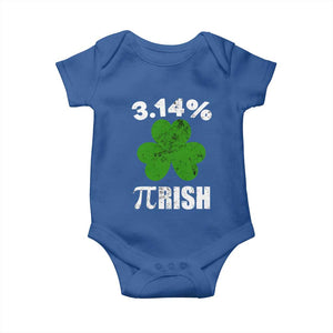 Funny Number Pi St Patricks Day Baby Onesie 3.14% Pi-rish Irish Funny Math Pi Day Shamrock TS02 Royal Blue Print Your Wear