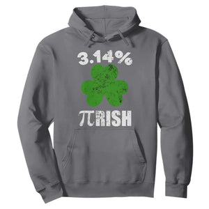 Funny Number Pi St. Patricks Day Hoodie 3.14% Pi-rish Irish Funny Math Pi Day Shamrock TS02 Charcoal Printyourwear