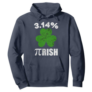Funny Number Pi St. Patricks Day Hoodie 3.14% Pi-rish Irish Funny Math Pi Day Shamrock TS02 Navy Printyourwear